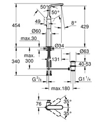 Grohe Veris Lavabo Bataryası XL-Boyut - 32191000 - 2