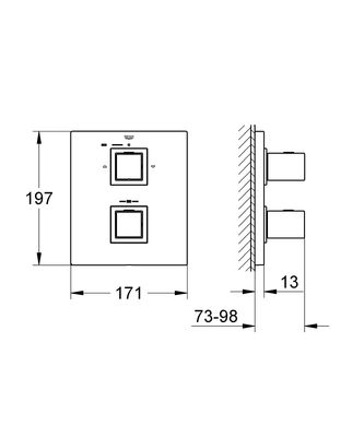 Grohe Grohtherm Cube Termostatik Ankastre Banyo Bataryası - 19958000 - 2