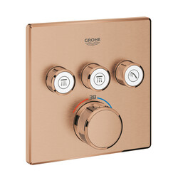 Grohe Grohtherm SmartControl Üç valfli akış kontrollü, ankastre termostatik duş bataryası - 29126DL0 - 1