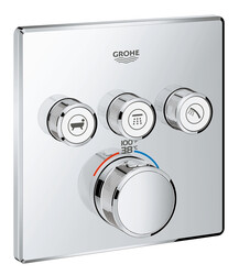 Grohe Grohtherm SmartControl Üç valfli akış kontrollü, ankastre termostatik duş bataryası - 29142000 - 1