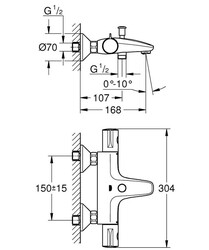 Grohe Grohtherm 800 Termostatik Banyo Bataryası - 34576000 - 2