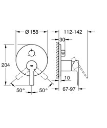 Grohe Lineare 3 Yollu Ankastre Banyo Bataryası - 24095001 - 2