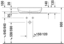 Duravit Luv DuraCeram Çanak Lavabo 60 cm Bej - 0380602100 - 3