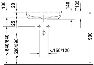 Duravit Luv DuraCeram Çanak Lavabo 60 cm Bej - 0380602100 - 3