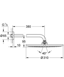 Grohe Rainshower Cosmopolitan 1 Akışlı Tepe Duşu Seti - 26066DA0 - 2