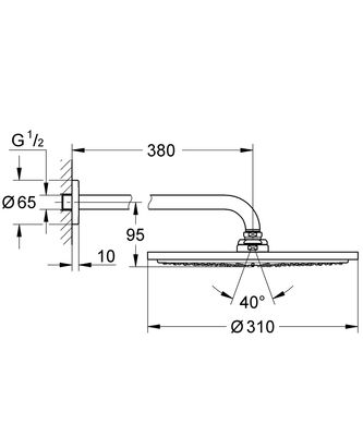 Grohe Rainshower Cosmopolitan 1 Akışlı Tepe Duşu Seti - 26066DA0 - 2