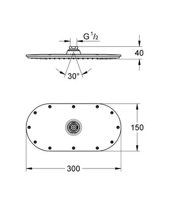 Grohe Rainshower Veris Tepe Duşu 1 Akışlı - 27470000 - 2