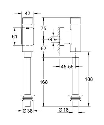 Grohe Rondo Pisuvar İçin Yıkama Valfi - 37342000 - 2