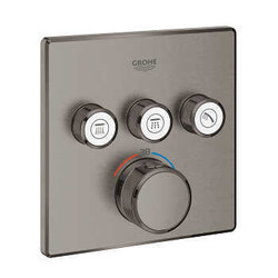 Grohe SmartControl 3 Valfli Akış Kontrollü Termostatik Ankastre Banyo/Duş Bataryası, Brushed Hard Graphite - 29126AL0 - 1